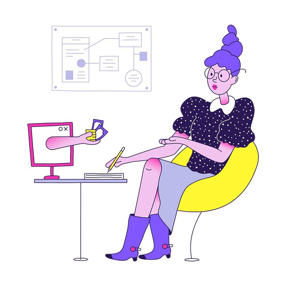 businesswoman plans her financial budget